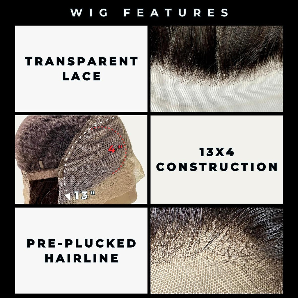Body Wave 13x4 Transparent Lace Front Human Hair Wig