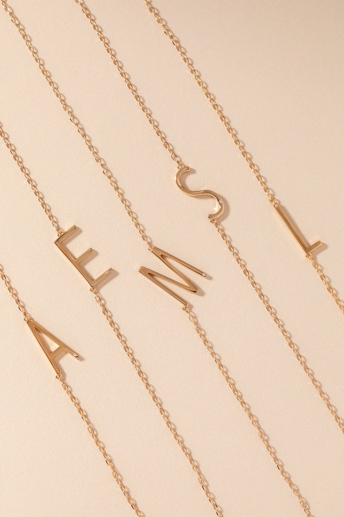 Initial S Precious Elongated Necklace