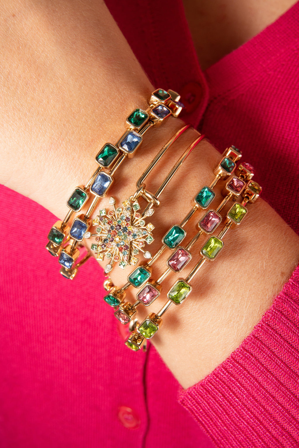 September Birthstone Emerald Cut Bangle