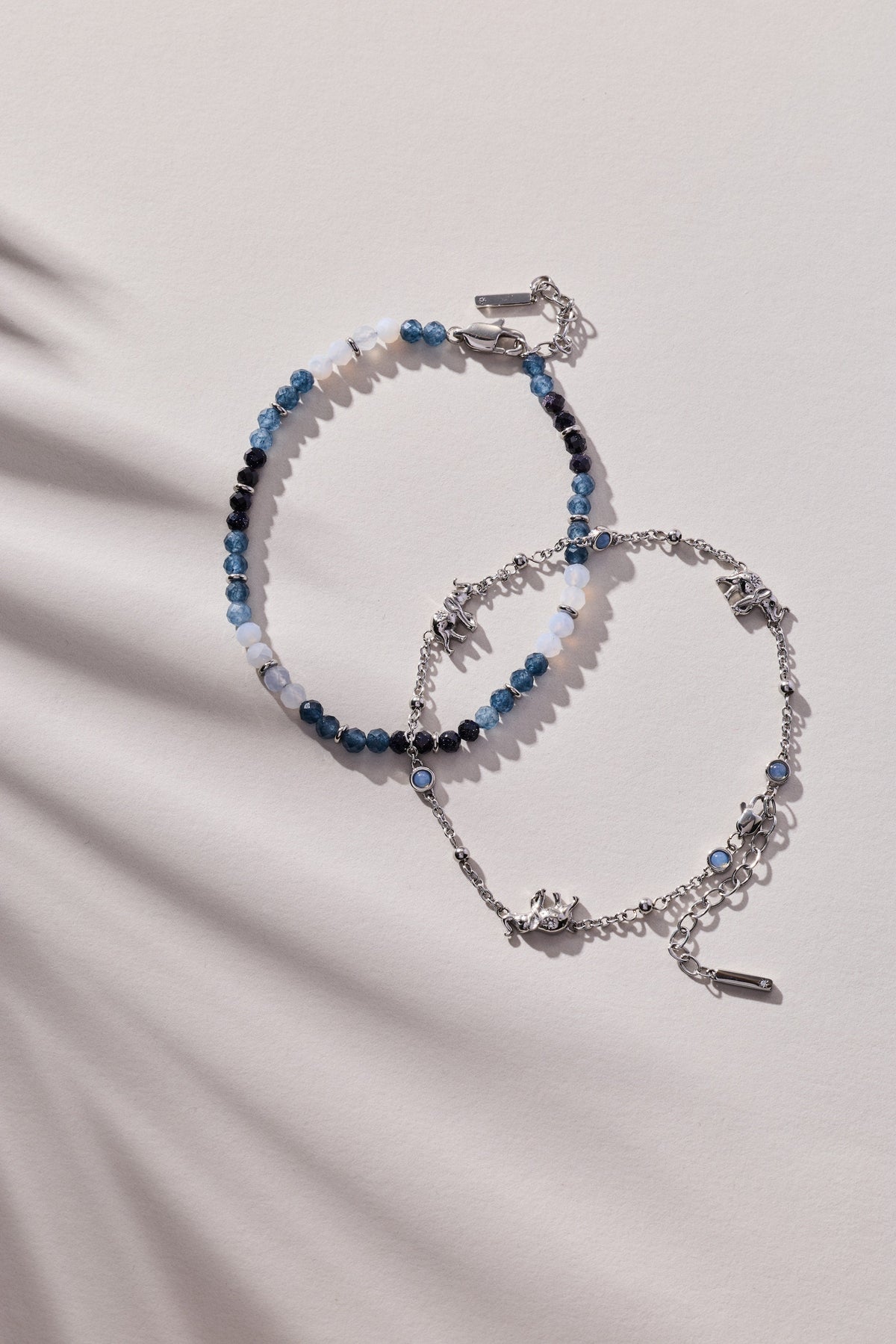 Blue Ombre Semi-Precious Beaded Anklet
