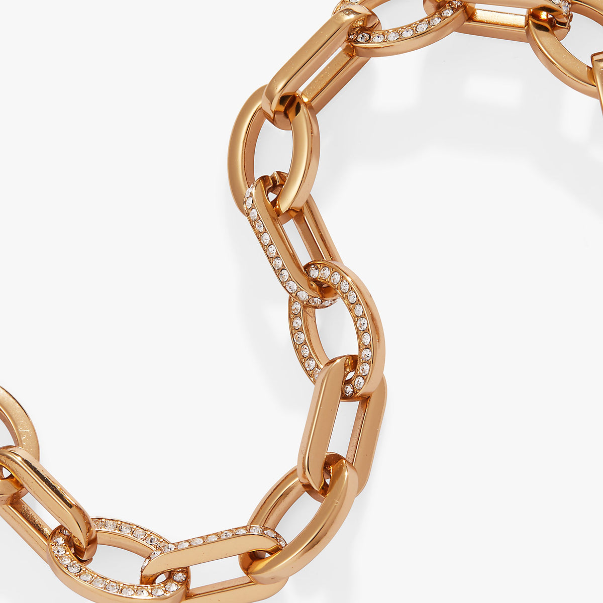Oval Link Crystal Chain Toggle Bracelet