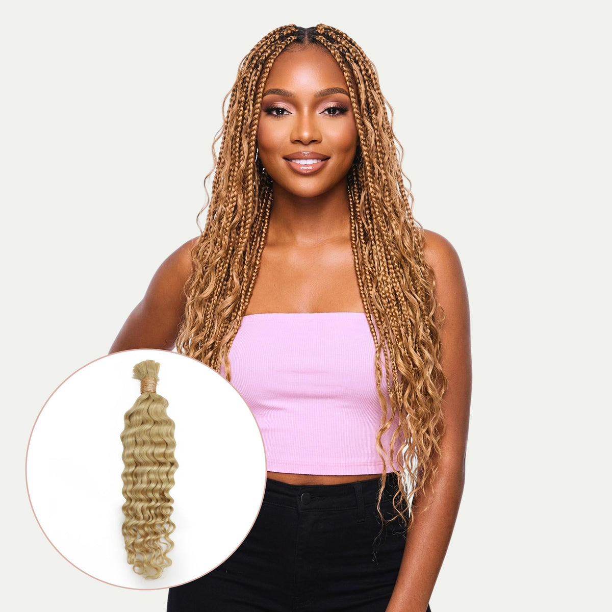 Blonde Deep Wave Bulk 100% Human Braiding Hair