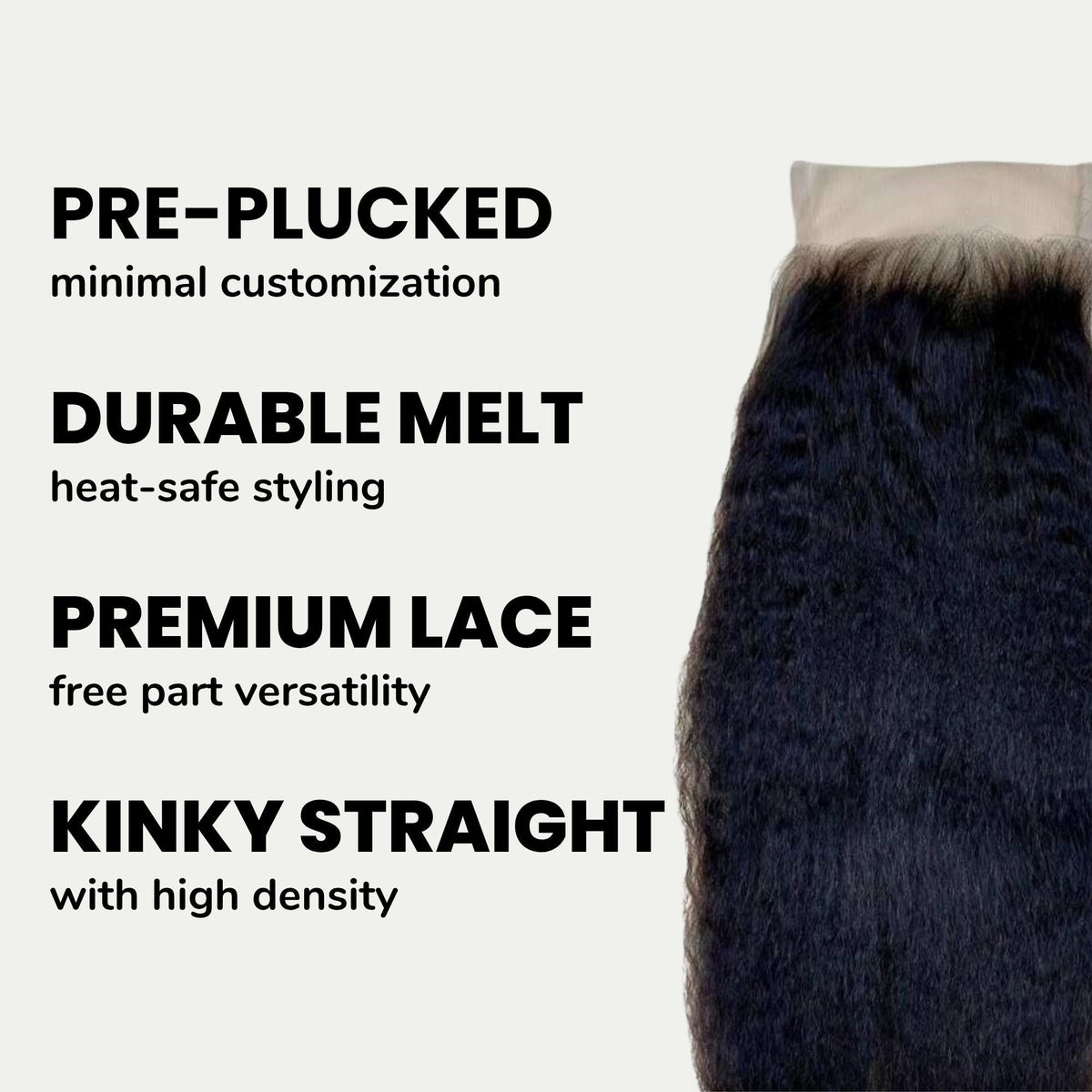 Kinky Straight 4x4 Transparent Lace Human Hair Closure