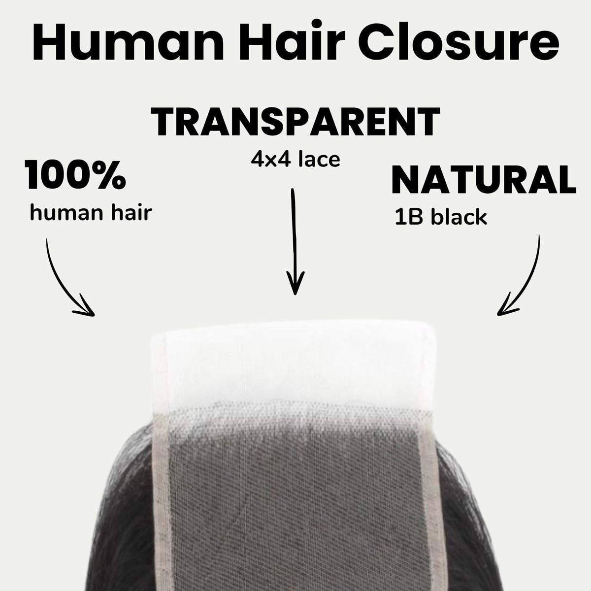 Malaysian Straight 4x4 Transparent Lace Human Hair Closure
