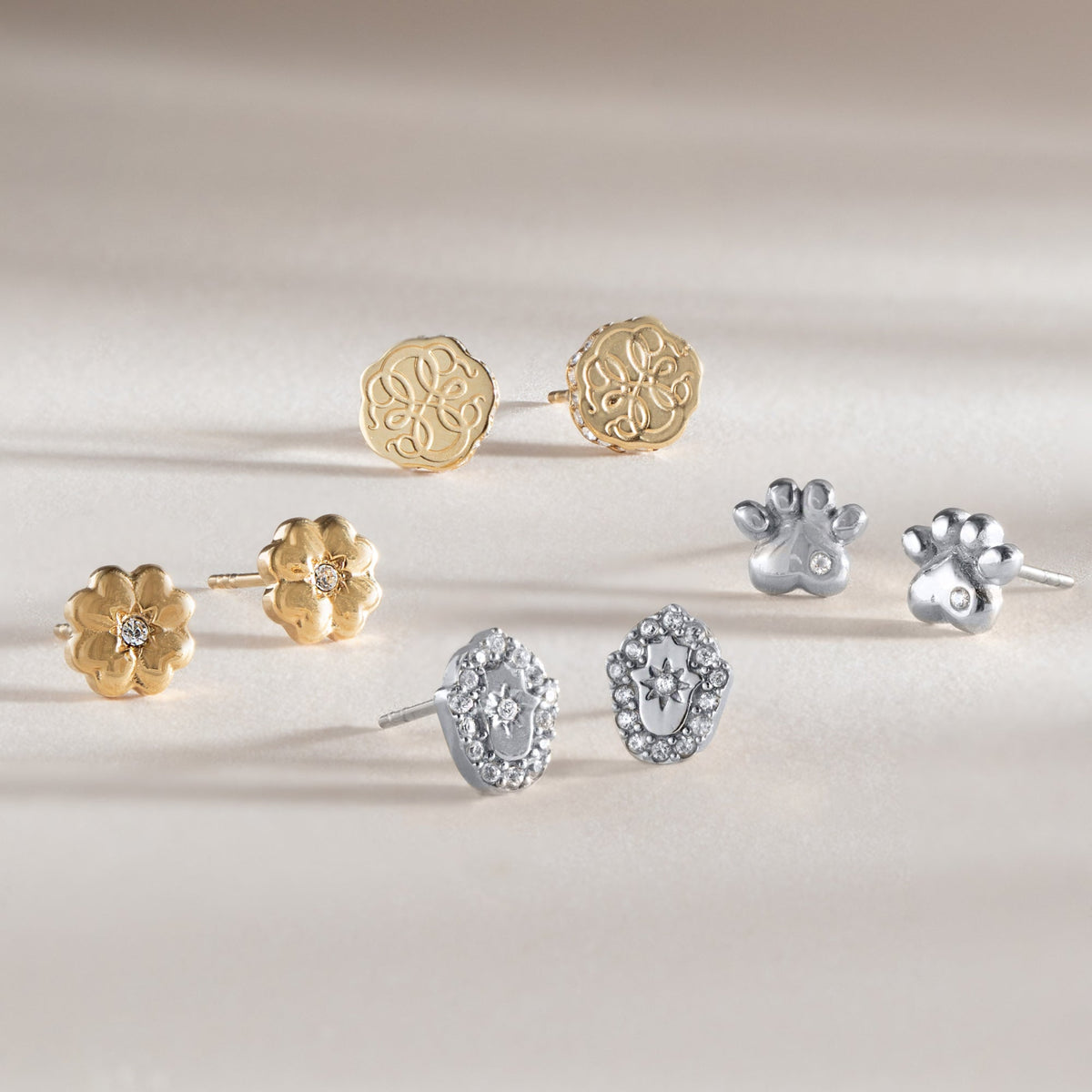 Hamsa Mini Stud Earrings