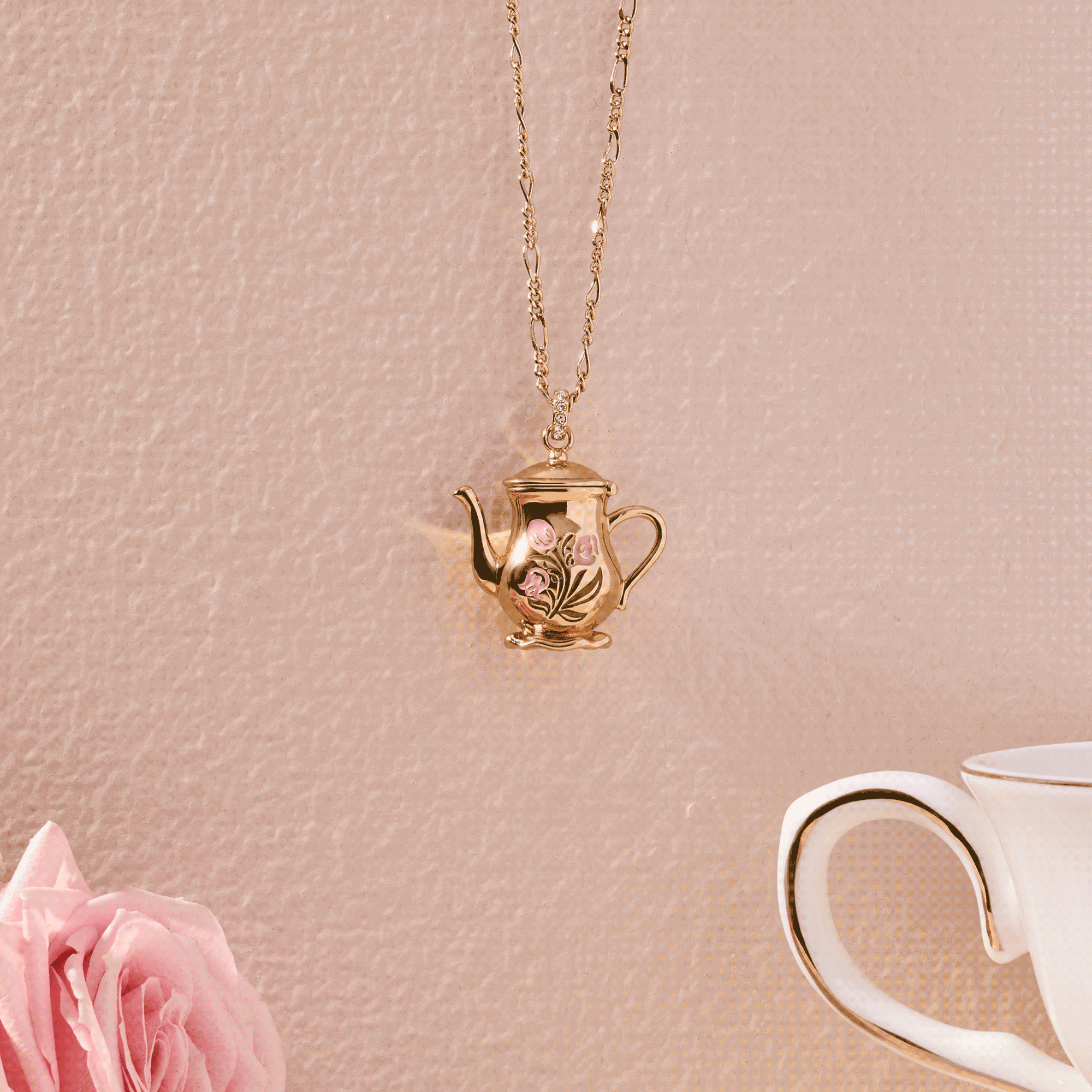 Tea Party Kettle Locket Pendant Necklace