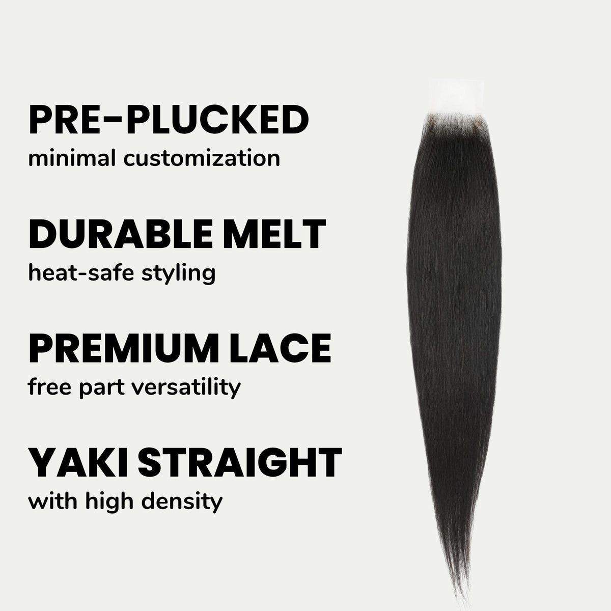 Yaki Straight 2x6 Transparent Lace Human Hair Closure