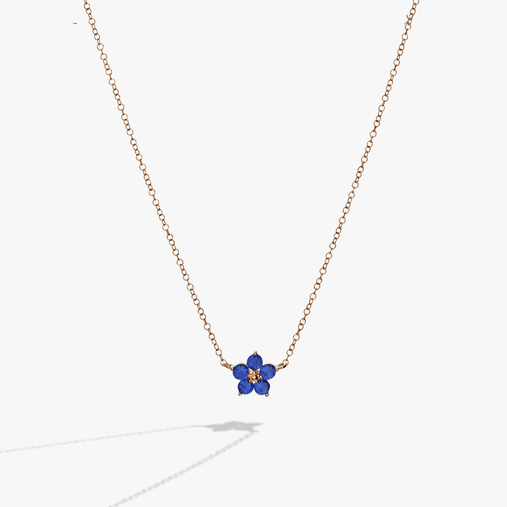 Crystal Forget-Me-Not Flower Necklace