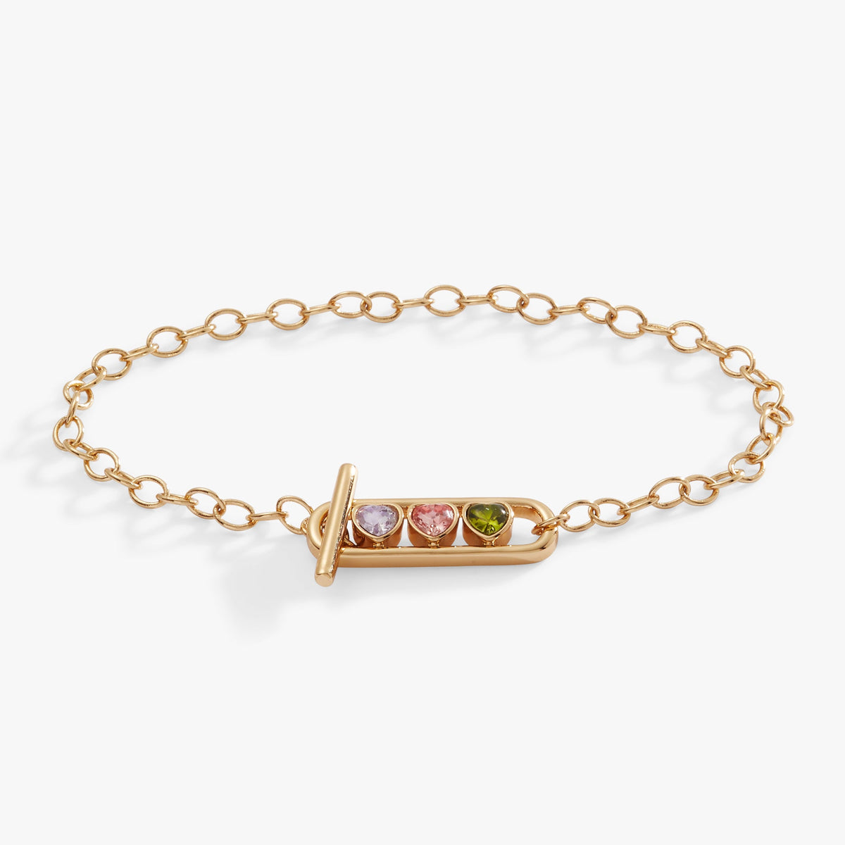 Heart Crystal Toggle Bracelet