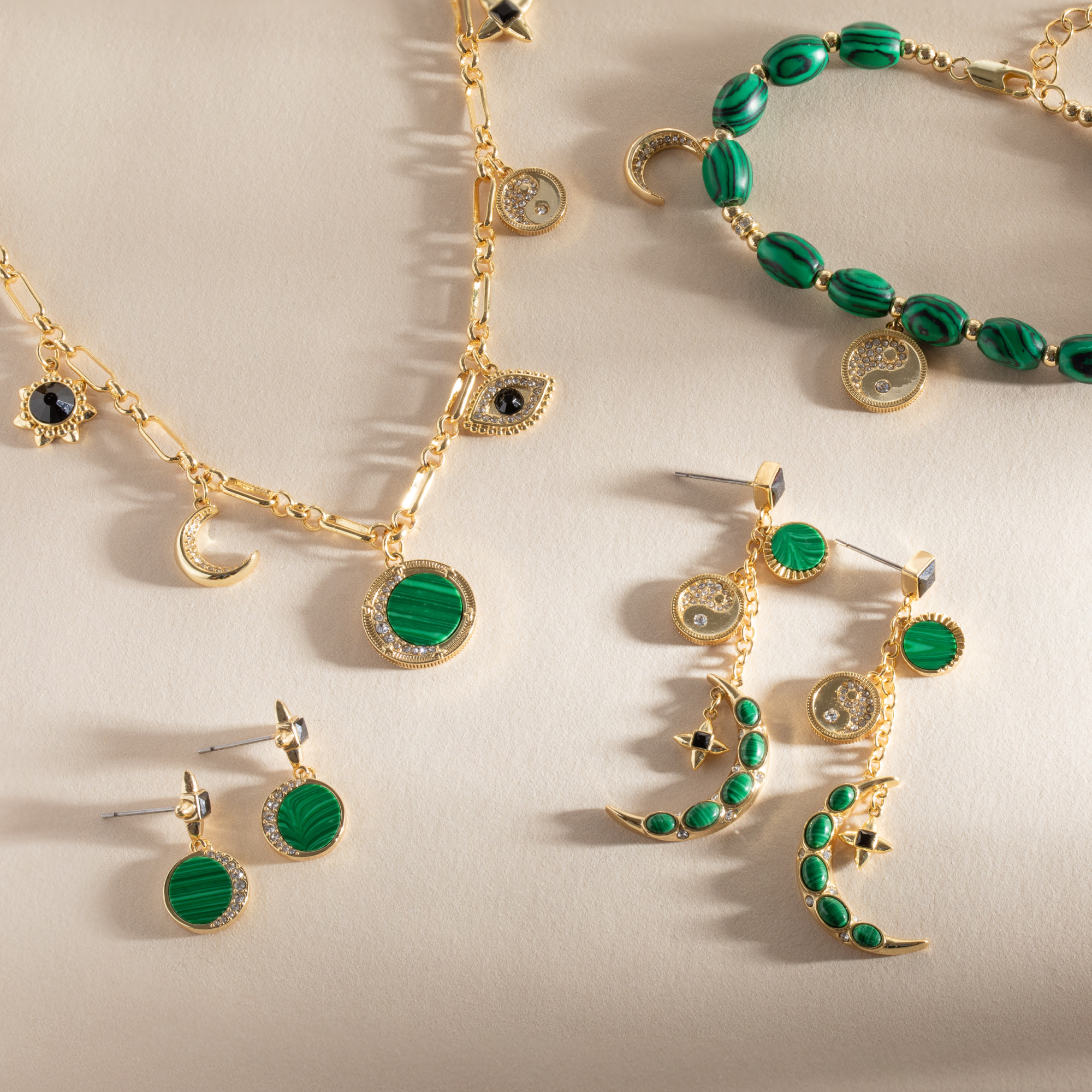 Malachite Charm Earrings