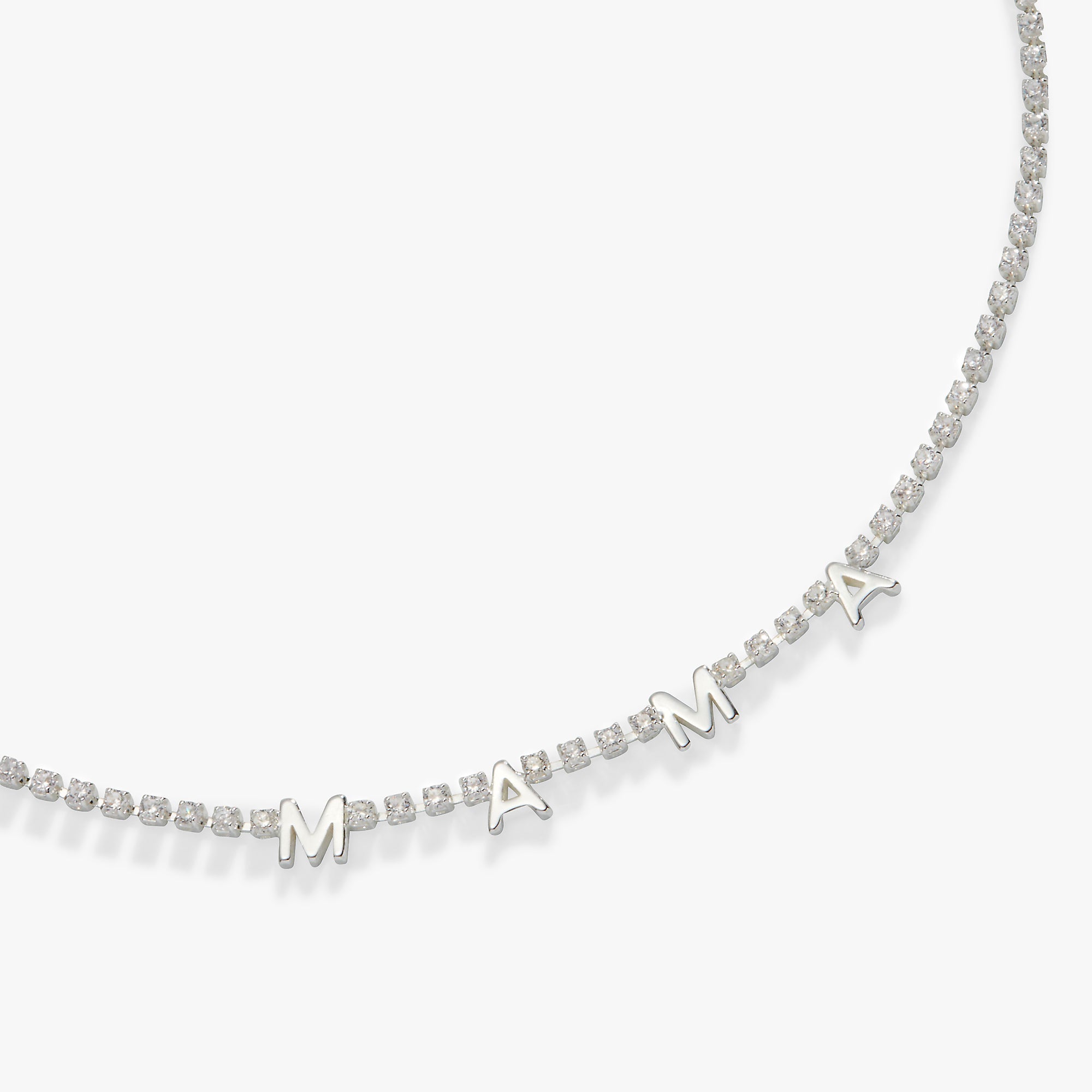 Mama Crystal Tennis Necklace